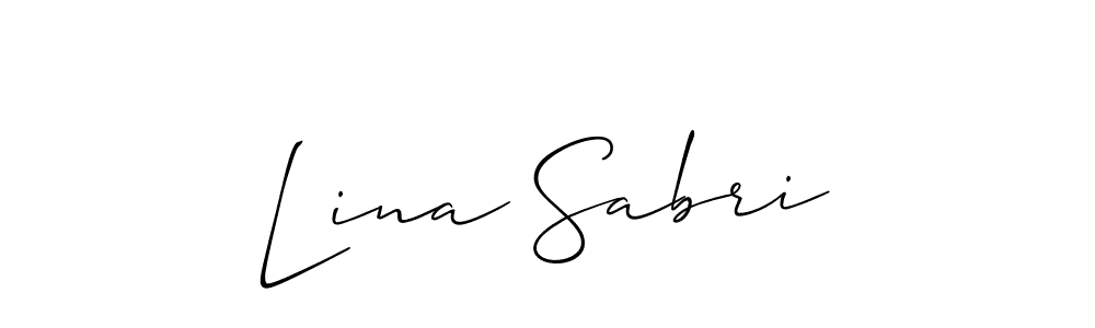 Make a beautiful signature design for name Lina Sabri. With this signature (Allison_Script) style, you can create a handwritten signature for free. Lina Sabri signature style 2 images and pictures png