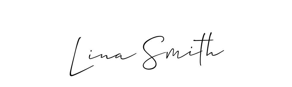 Make a beautiful signature design for name Lina Smith. With this signature (Allison_Script) style, you can create a handwritten signature for free. Lina Smith signature style 2 images and pictures png