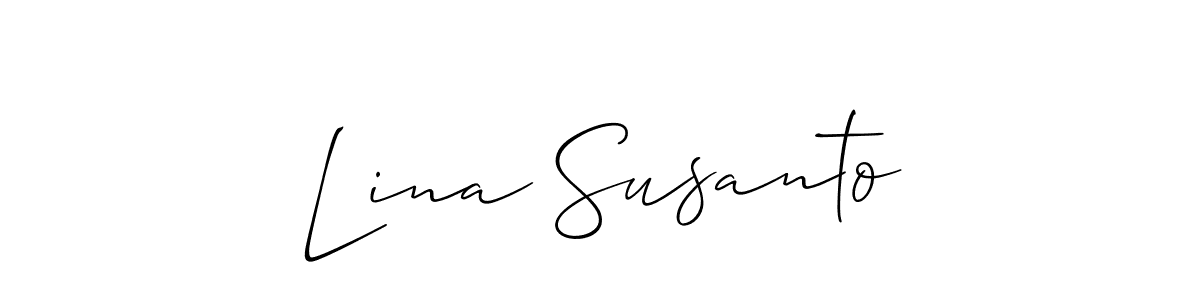 if you are searching for the best signature style for your name Lina Susanto. so please give up your signature search. here we have designed multiple signature styles  using Allison_Script. Lina Susanto signature style 2 images and pictures png