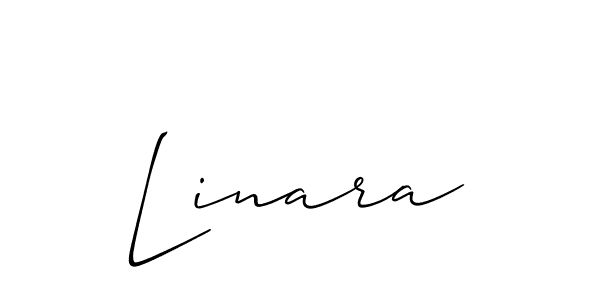 Make a beautiful signature design for name Linara. With this signature (Allison_Script) style, you can create a handwritten signature for free. Linara signature style 2 images and pictures png