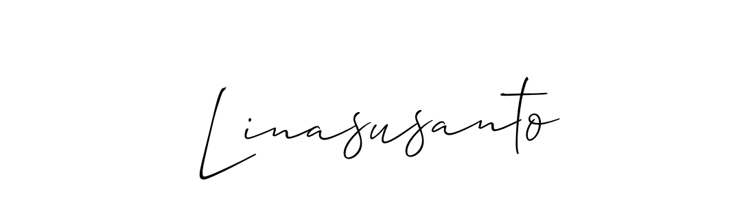 How to make Linasusanto name signature. Use Allison_Script style for creating short signs online. This is the latest handwritten sign. Linasusanto signature style 2 images and pictures png