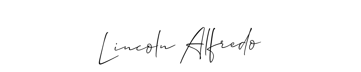 Make a beautiful signature design for name Lincoln Alfredo. With this signature (Allison_Script) style, you can create a handwritten signature for free. Lincoln Alfredo signature style 2 images and pictures png