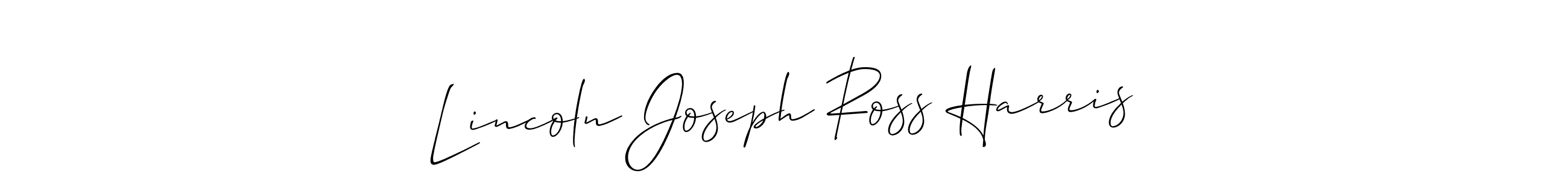 You should practise on your own different ways (Allison_Script) to write your name (Lincoln Joseph Ross Harris) in signature. don't let someone else do it for you. Lincoln Joseph Ross Harris signature style 2 images and pictures png