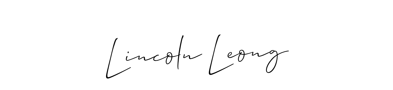 How to Draw Lincoln Leong signature style? Allison_Script is a latest design signature styles for name Lincoln Leong. Lincoln Leong signature style 2 images and pictures png