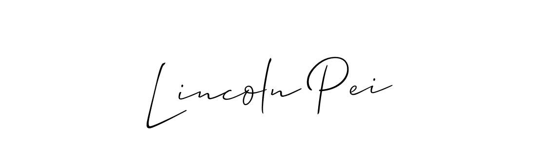 It looks lik you need a new signature style for name Lincoln Pei. Design unique handwritten (Allison_Script) signature with our free signature maker in just a few clicks. Lincoln Pei signature style 2 images and pictures png