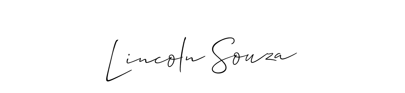 How to Draw Lincoln Souza signature style? Allison_Script is a latest design signature styles for name Lincoln Souza. Lincoln Souza signature style 2 images and pictures png