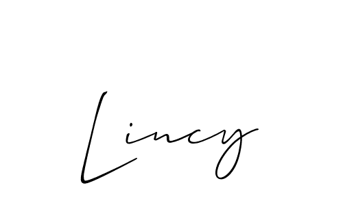 How to make Lincy signature? Allison_Script is a professional autograph style. Create handwritten signature for Lincy name. Lincy signature style 2 images and pictures png