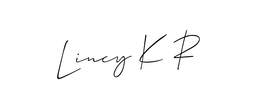 Here are the top 10 professional signature styles for the name Lincy K R. These are the best autograph styles you can use for your name. Lincy K R signature style 2 images and pictures png