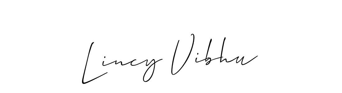 Design your own signature with our free online signature maker. With this signature software, you can create a handwritten (Allison_Script) signature for name Lincy Vibhu. Lincy Vibhu signature style 2 images and pictures png