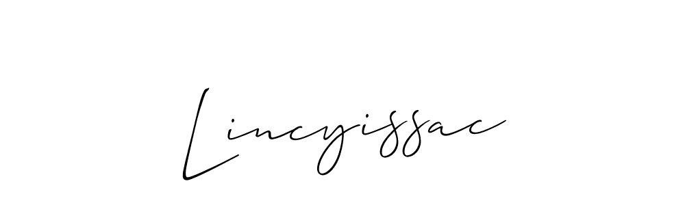 Similarly Allison_Script is the best handwritten signature design. Signature creator online .You can use it as an online autograph creator for name Lincyissac. Lincyissac signature style 2 images and pictures png
