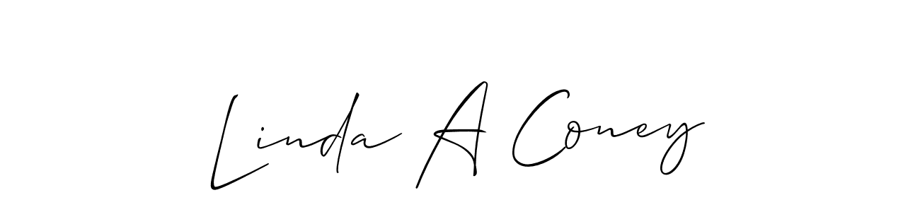 Design your own signature with our free online signature maker. With this signature software, you can create a handwritten (Allison_Script) signature for name Linda A Coney. Linda A Coney signature style 2 images and pictures png