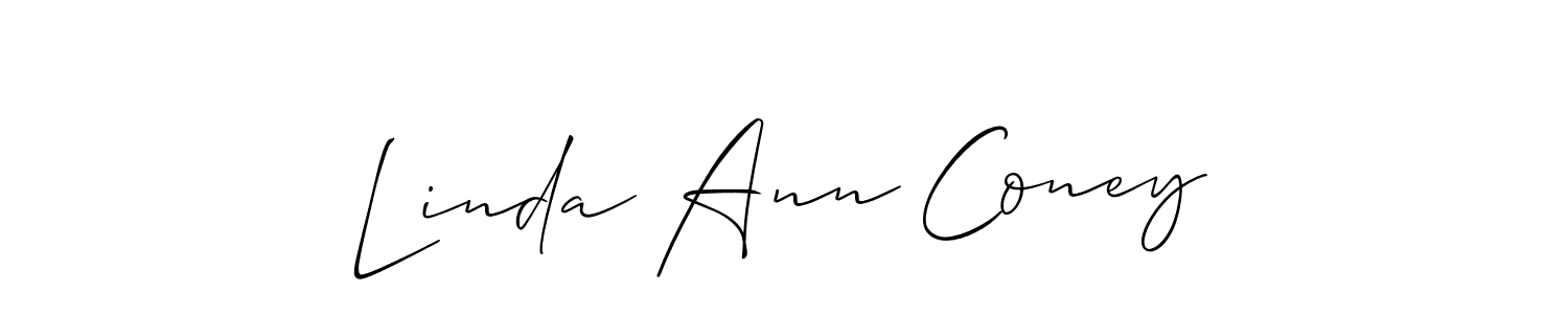 Similarly Allison_Script is the best handwritten signature design. Signature creator online .You can use it as an online autograph creator for name Linda Ann Coney. Linda Ann Coney signature style 2 images and pictures png