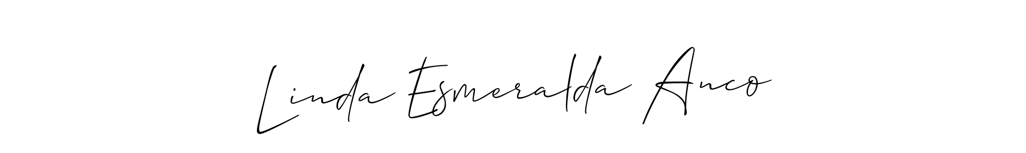Create a beautiful signature design for name Linda Esmeralda Anco. With this signature (Allison_Script) fonts, you can make a handwritten signature for free. Linda Esmeralda Anco signature style 2 images and pictures png