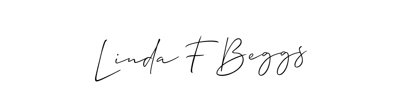 Linda F Beggs stylish signature style. Best Handwritten Sign (Allison_Script) for my name. Handwritten Signature Collection Ideas for my name Linda F Beggs. Linda F Beggs signature style 2 images and pictures png