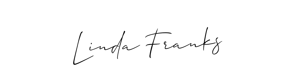 How to make Linda Franks name signature. Use Allison_Script style for creating short signs online. This is the latest handwritten sign. Linda Franks signature style 2 images and pictures png