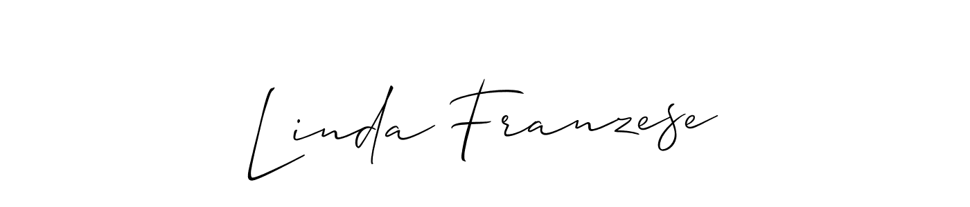 if you are searching for the best signature style for your name Linda Franzese. so please give up your signature search. here we have designed multiple signature styles  using Allison_Script. Linda Franzese signature style 2 images and pictures png