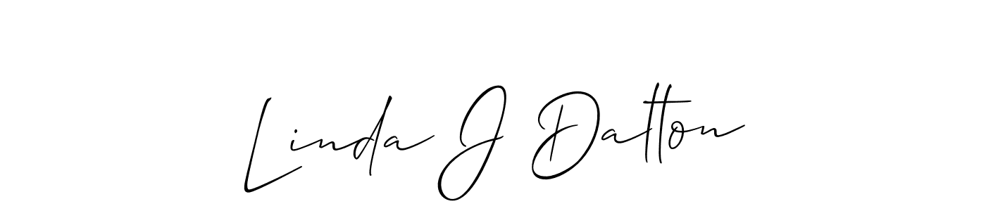 Make a beautiful signature design for name Linda J Dalton. With this signature (Allison_Script) style, you can create a handwritten signature for free. Linda J Dalton signature style 2 images and pictures png