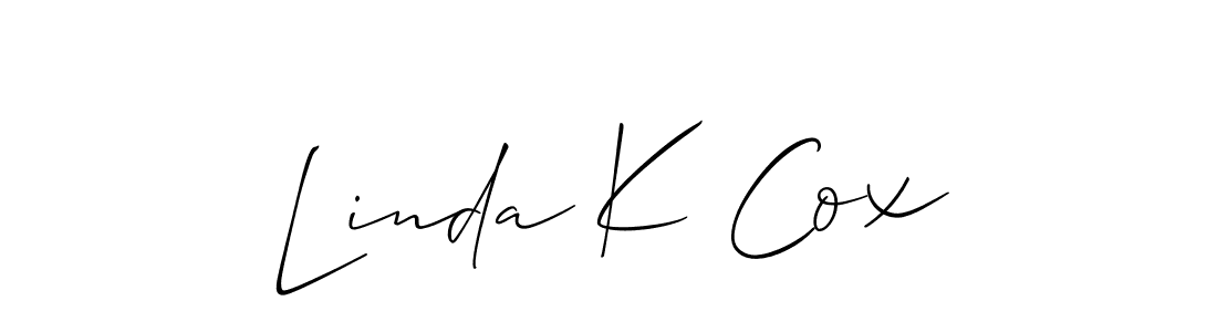 Linda K Cox stylish signature style. Best Handwritten Sign (Allison_Script) for my name. Handwritten Signature Collection Ideas for my name Linda K Cox. Linda K Cox signature style 2 images and pictures png