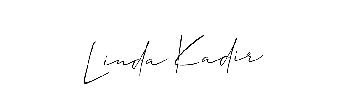 The best way (Allison_Script) to make a short signature is to pick only two or three words in your name. The name Linda Kadir include a total of six letters. For converting this name. Linda Kadir signature style 2 images and pictures png