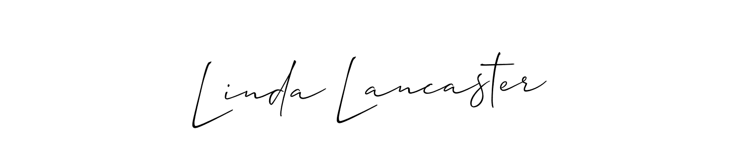 How to make Linda Lancaster name signature. Use Allison_Script style for creating short signs online. This is the latest handwritten sign. Linda Lancaster signature style 2 images and pictures png