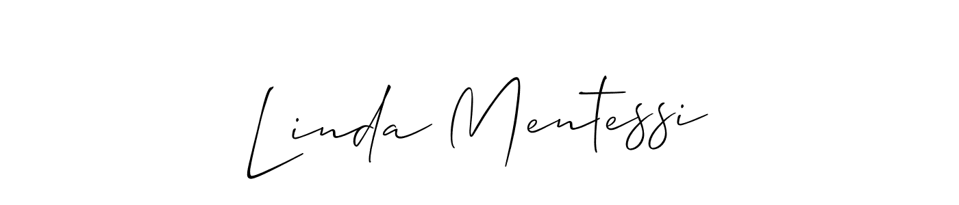 Linda Mentessi stylish signature style. Best Handwritten Sign (Allison_Script) for my name. Handwritten Signature Collection Ideas for my name Linda Mentessi. Linda Mentessi signature style 2 images and pictures png