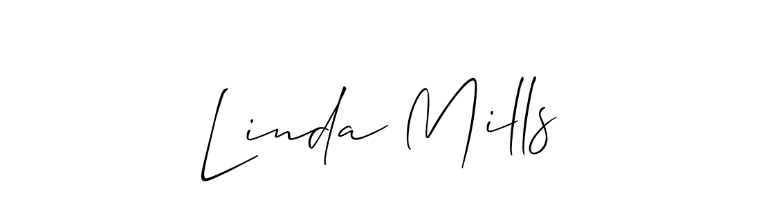 Make a beautiful signature design for name Linda Mills. With this signature (Allison_Script) style, you can create a handwritten signature for free. Linda Mills signature style 2 images and pictures png