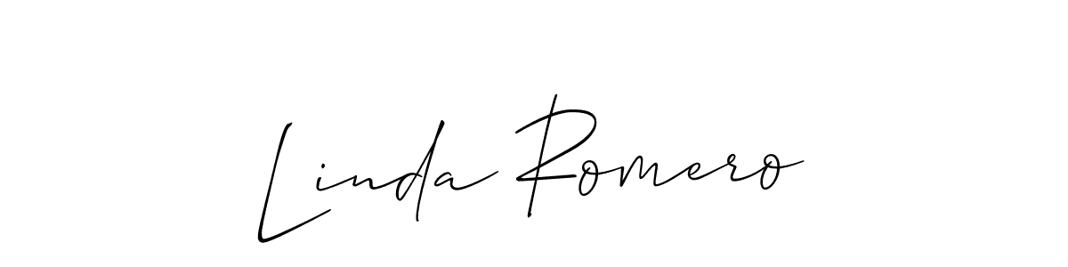 You should practise on your own different ways (Allison_Script) to write your name (Linda Romero) in signature. don't let someone else do it for you. Linda Romero signature style 2 images and pictures png