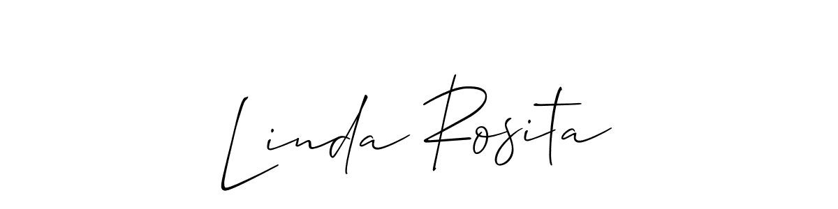 Make a beautiful signature design for name Linda Rosita. With this signature (Allison_Script) style, you can create a handwritten signature for free. Linda Rosita signature style 2 images and pictures png