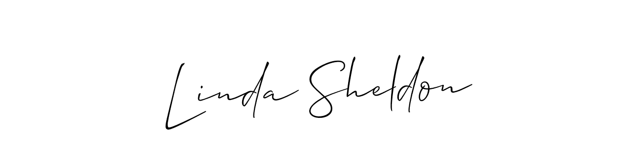 Linda Sheldon stylish signature style. Best Handwritten Sign (Allison_Script) for my name. Handwritten Signature Collection Ideas for my name Linda Sheldon. Linda Sheldon signature style 2 images and pictures png
