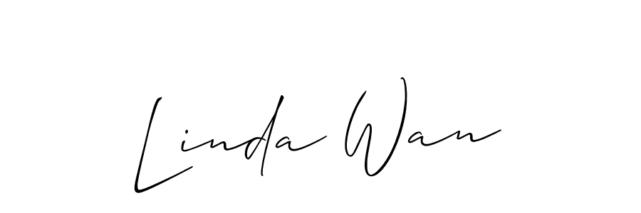 Also You can easily find your signature by using the search form. We will create Linda Wan name handwritten signature images for you free of cost using Allison_Script sign style. Linda Wan signature style 2 images and pictures png