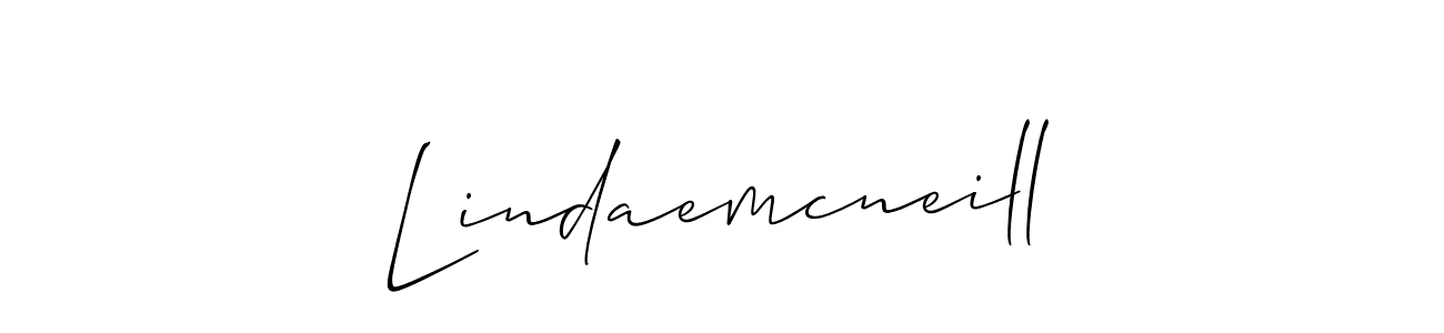 How to make Lindaemcneill name signature. Use Allison_Script style for creating short signs online. This is the latest handwritten sign. Lindaemcneill signature style 2 images and pictures png