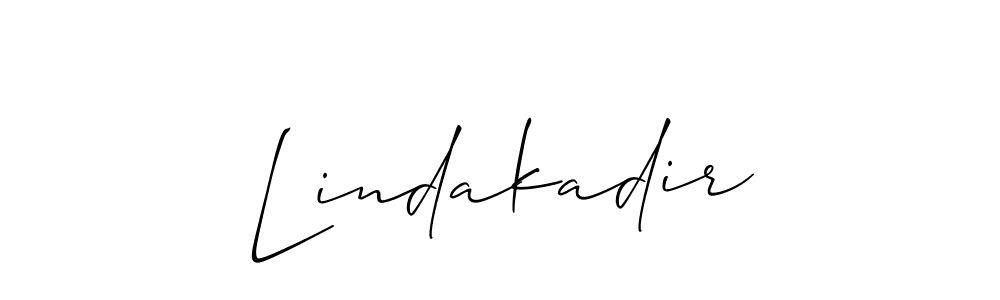 Design your own signature with our free online signature maker. With this signature software, you can create a handwritten (Allison_Script) signature for name Lindakadir. Lindakadir signature style 2 images and pictures png