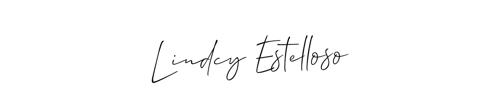 if you are searching for the best signature style for your name Lindcy Estelloso. so please give up your signature search. here we have designed multiple signature styles  using Allison_Script. Lindcy Estelloso signature style 2 images and pictures png