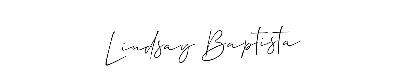 The best way (Allison_Script) to make a short signature is to pick only two or three words in your name. The name Lindsay Baptista include a total of six letters. For converting this name. Lindsay Baptista signature style 2 images and pictures png