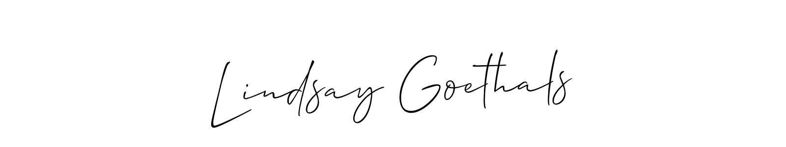 Make a beautiful signature design for name Lindsay Goethals. With this signature (Allison_Script) style, you can create a handwritten signature for free. Lindsay Goethals signature style 2 images and pictures png