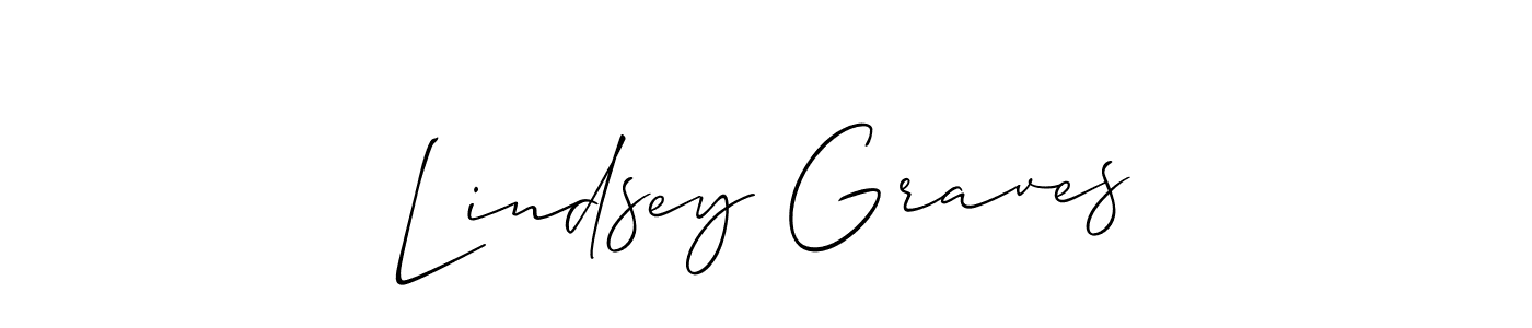 Make a beautiful signature design for name Lindsey Graves. With this signature (Allison_Script) style, you can create a handwritten signature for free. Lindsey Graves signature style 2 images and pictures png