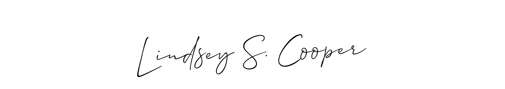 How to make Lindsey S. Cooper name signature. Use Allison_Script style for creating short signs online. This is the latest handwritten sign. Lindsey S. Cooper signature style 2 images and pictures png