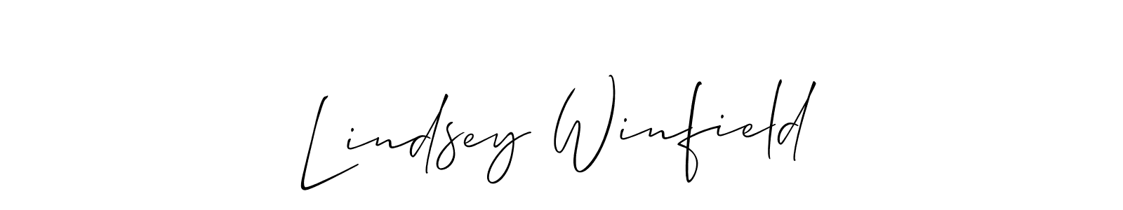 How to make Lindsey Winfield signature? Allison_Script is a professional autograph style. Create handwritten signature for Lindsey Winfield name. Lindsey Winfield signature style 2 images and pictures png