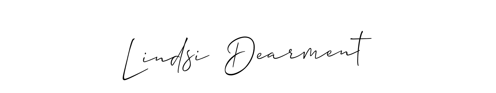 This is the best signature style for the Lindsi  Dearment name. Also you like these signature font (Allison_Script). Mix name signature. Lindsi  Dearment signature style 2 images and pictures png