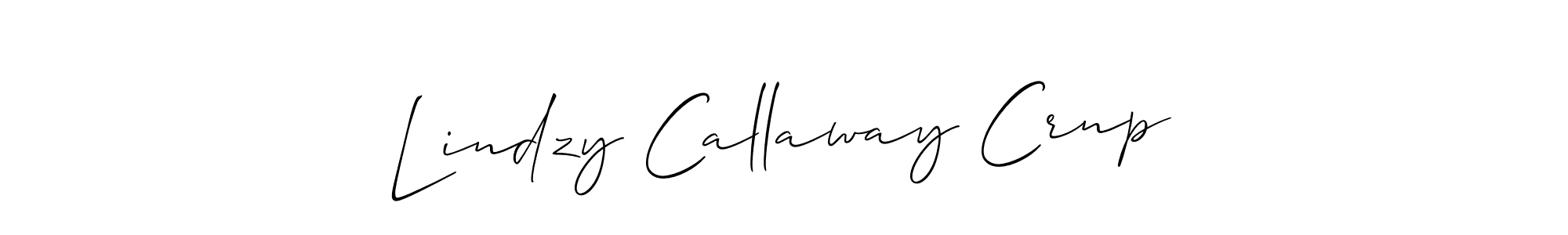 Design your own signature with our free online signature maker. With this signature software, you can create a handwritten (Allison_Script) signature for name Lindzy Callaway Crnp. Lindzy Callaway Crnp signature style 2 images and pictures png