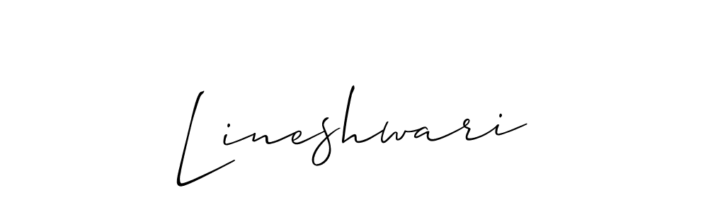 Use a signature maker to create a handwritten signature online. With this signature software, you can design (Allison_Script) your own signature for name Lineshwari. Lineshwari signature style 2 images and pictures png