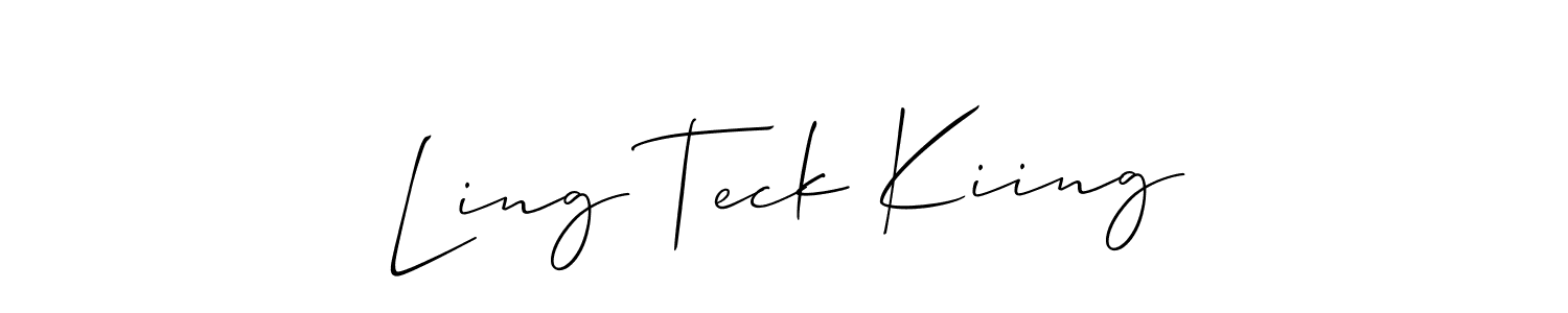Use a signature maker to create a handwritten signature online. With this signature software, you can design (Allison_Script) your own signature for name Ling Teck Kiing. Ling Teck Kiing signature style 2 images and pictures png