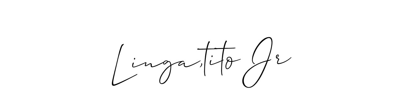Similarly Allison_Script is the best handwritten signature design. Signature creator online .You can use it as an online autograph creator for name Linga,tito Jr. Linga,tito Jr signature style 2 images and pictures png