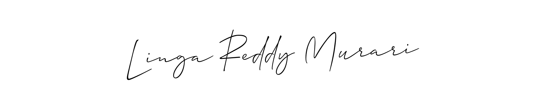 if you are searching for the best signature style for your name Linga Reddy Murari. so please give up your signature search. here we have designed multiple signature styles  using Allison_Script. Linga Reddy Murari signature style 2 images and pictures png