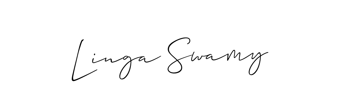 Use a signature maker to create a handwritten signature online. With this signature software, you can design (Allison_Script) your own signature for name Linga Swamy. Linga Swamy signature style 2 images and pictures png