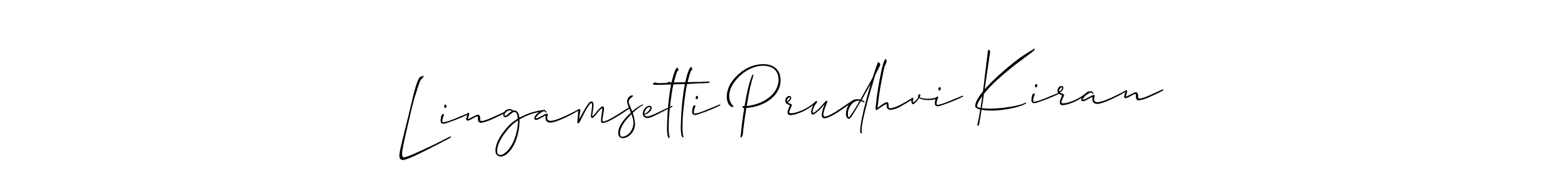 You should practise on your own different ways (Allison_Script) to write your name (Lingamsetti Prudhvi Kiran) in signature. don't let someone else do it for you. Lingamsetti Prudhvi Kiran signature style 2 images and pictures png
