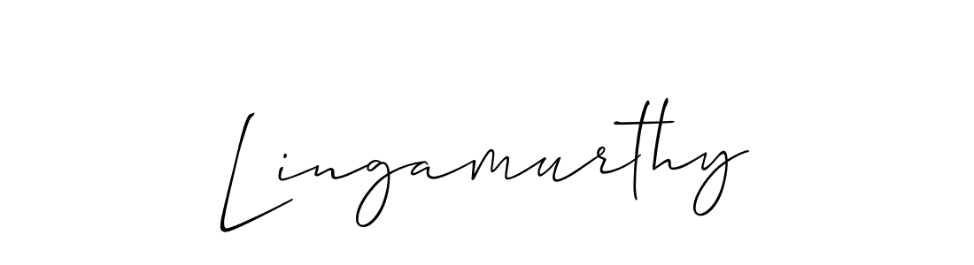 Use a signature maker to create a handwritten signature online. With this signature software, you can design (Allison_Script) your own signature for name Lingamurthy. Lingamurthy signature style 2 images and pictures png