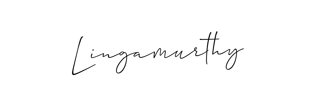 Use a signature maker to create a handwritten signature online. With this signature software, you can design (Allison_Script) your own signature for name Lingamurthy. Lingamurthy signature style 2 images and pictures png