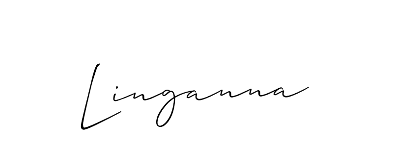 The best way (Allison_Script) to make a short signature is to pick only two or three words in your name. The name Linganna include a total of six letters. For converting this name. Linganna signature style 2 images and pictures png