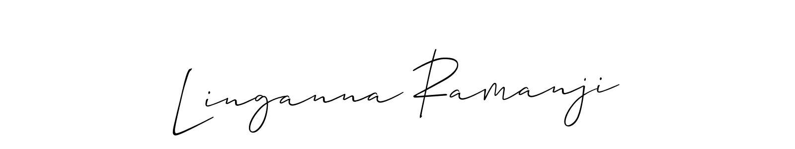 You should practise on your own different ways (Allison_Script) to write your name (Linganna Ramanji) in signature. don't let someone else do it for you. Linganna Ramanji signature style 2 images and pictures png